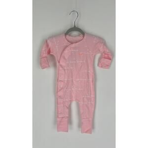 Bonds Newbies Zip Cozysuit Wondersuit Baby Size 00 3-6 Months New Pink Je T'aime